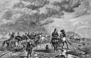 A military train: Battle of Chalgrove 18th June 1643 in the English Civil War