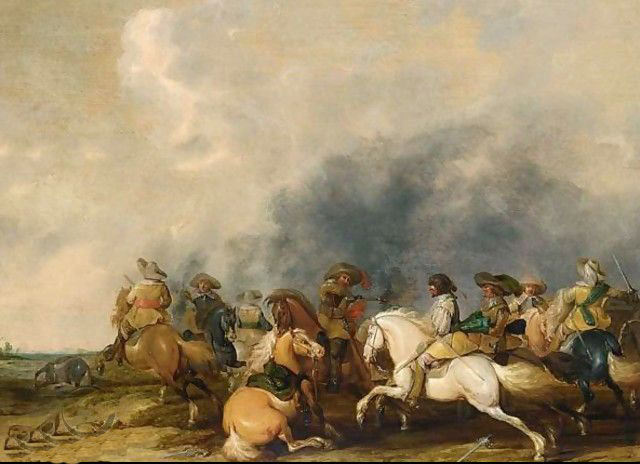 Cavalry battle: Battle of Chalgrove 18th June 1643 in the English Civil War: picture by Palamades Palamadesz