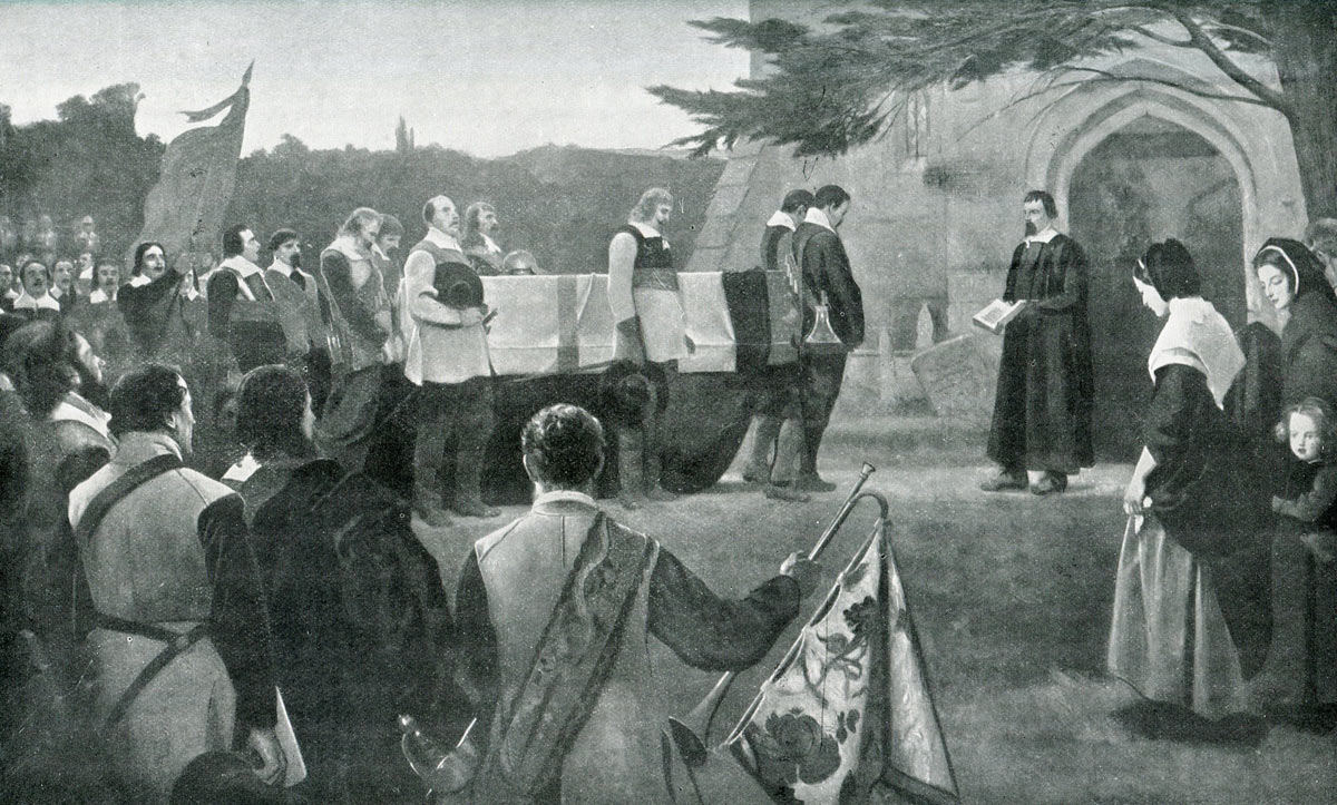 Funeral of John Hampden mortally wounded at the Battle of Chalgrove 18th June 1643 in the English Civil War