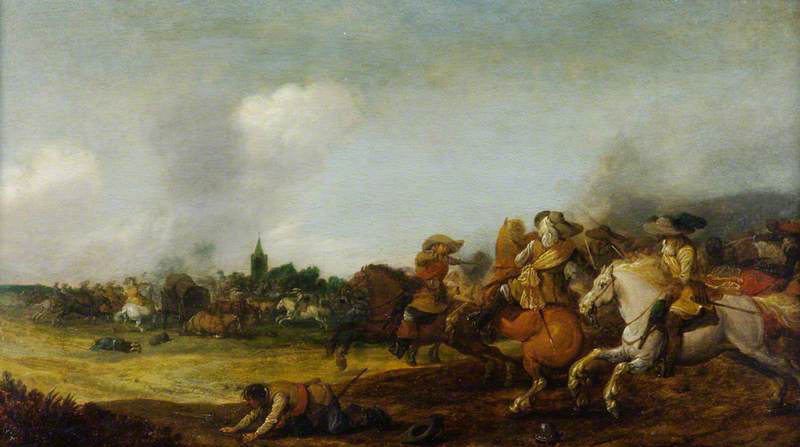 Scene of battle: Battle of Wakefield 20th May 1643: picture by Palamedes Palamedesz: click here to buy a picture by the artist