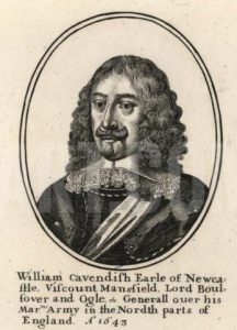 William Cavendish Earl of Newcastle Royalist commander at the Battle of Adwalton Moor 30th June 1643 during the English Civil War: engraving by Wencelaus Hollar