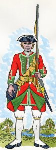 36th Regiment of Foot: Battle of Culloden 16th April 1746 in the Jacobite Rebellion: Mackenzie from Representation of Cloathing