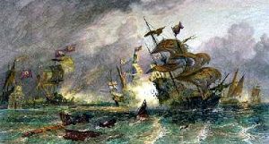 Battle off Gravelines: Spanish Armada June to September 1588: click here to buy this picture