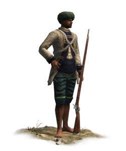 French Sepoy: Battle of Kavripauk on 23rd February 1752 in the Anglo-French Wars in India (Second Carnatic War)