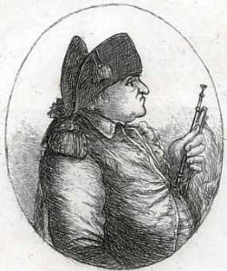 Harry Rowe trumpeter in Duke of Kingston's Light Dragoons at the Battle of Culloden 16th April 1746 in the Jacobite Rebellion