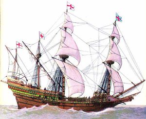 The new English 'race' ship that the Spanish could not catch to board and whose cannon did so much damage to the Armada's ships: Spanish Armada June to September 1588
