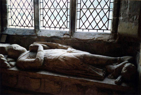 Memorial in Copthorne Church of Sir Edmund de Twenge who fought with the English army: Battle of Bannockburn 23rd and 24th June 1314