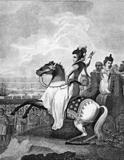 Queen Elizabeth at Tilbury when she made her renowned speech: Spanish Armada June to September 1588: click here to buy this picture