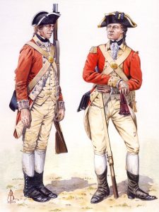 Soldier and Officer of the 27th Regiment of Foot: Battle of Brandywine Creek on 11th September 1777 in the American Revolutionary War