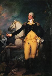 George Washington before the Battle of Trenton on 25th December 1776 in the American Revolutionary War: picture by John Trumbull: click here to buy this picture