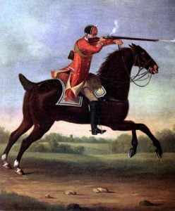 British Light Dragoon: Battle of Brandywine Creek on 11th September 1777 in the American Revolutionary War