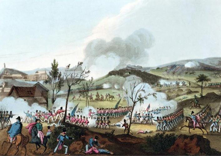 Battle of Corunna on 16th January 1809 in the Peninsular War: picture by William Heath: buy this picture