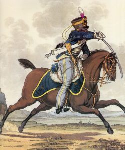 British 13th Light Dragoons: Battle of Albuera on 16th May 1811 in the Peninsular War: picture by Charles Hamilton Smith: buy this picture