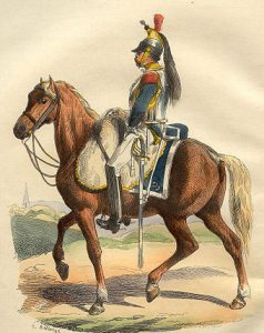 French Cuirassier: Battle of the Crossing of the Douro on 16th May 1809 in the Peninsular War: picture by Hippolyte Belange