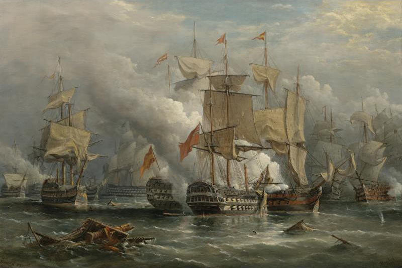 Battle of Cape St Vincent on 14th February 1797 in the Napoleonic Wars: picture by Richard Bridges Beechey: buy this picture