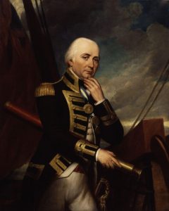Vice Admiral Cuthbert Collingwood commander of the British Leeward Squadron at the Battle of Trafalgar on 21st October 1805 during the Napoleonic Wars: picture by Henry Howard: buy this picture