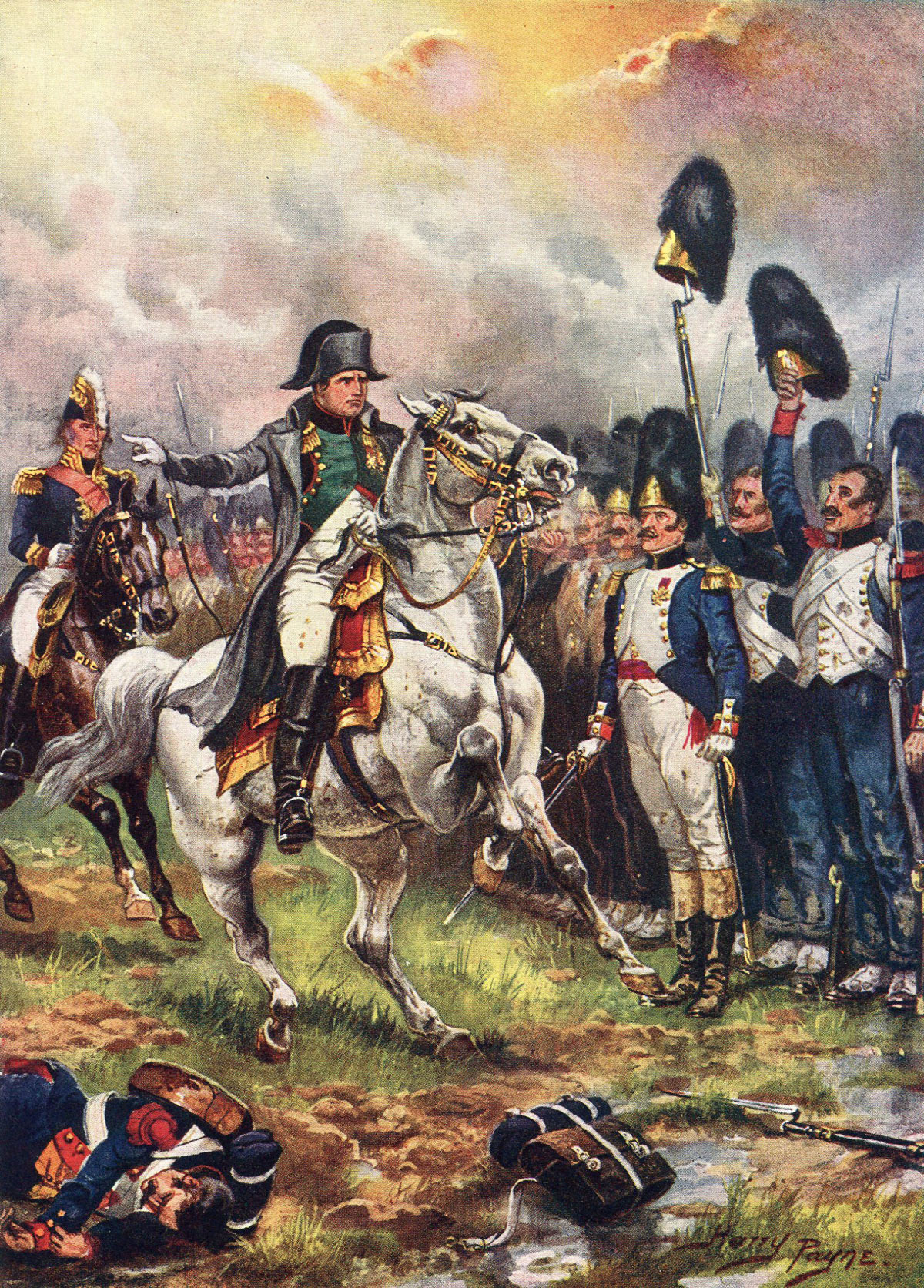 Emperor Napoleon and his Imperial Guard at the Battle of Waterloo on 18th June 1815: picture by Harry Payne