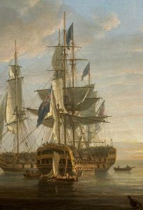 HMS Elephant Admiral Lord Nelson's flagship at the Battle of Copenhagen on 2nd April 1801 in the Napoleonic Wars