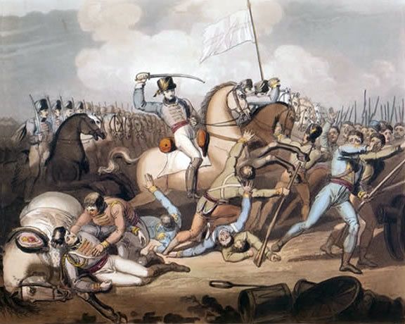 Death of General Gaspard le Marchant at the Battle of Salamanca on 22nd July 1812 during the Peninsular War