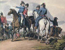 Lord Wellington and his staff at the Battle of Salamanca on 22nd July 1812 during the Peninsular War