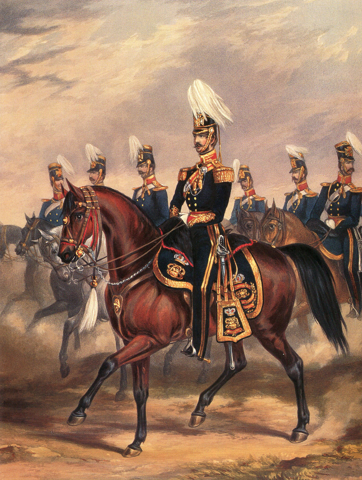 14th King's Light Dragoons at the Battle of Ramnagar on 22nd November 1848 during the Second Sikh War: print by Ackermann