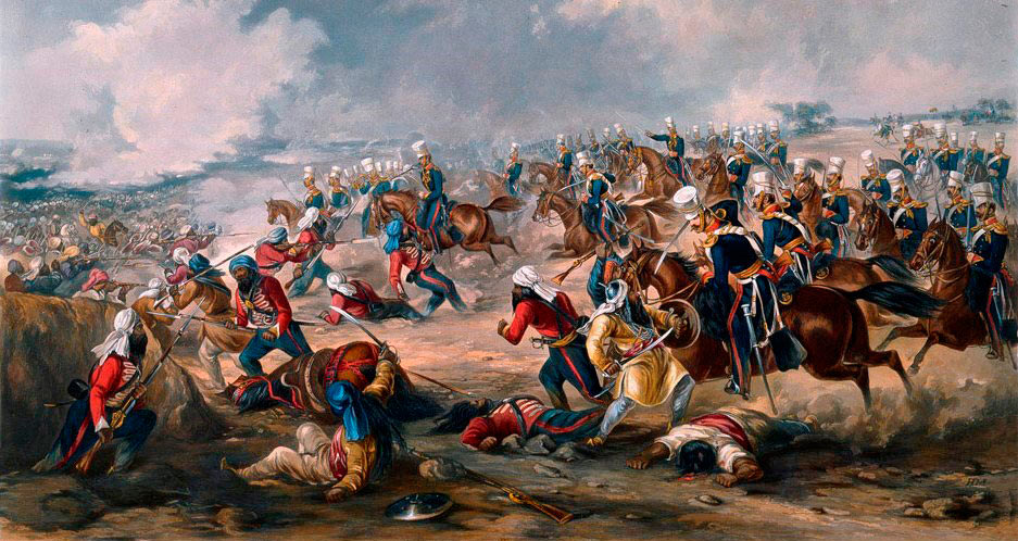 14th Light Dragoons charging at the Battle of Ramnagar on 22nd November 1848 during the Second Sikh War