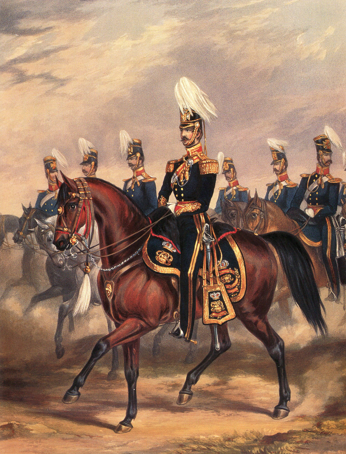 HM 14th Light Dragoons: Battle of Chillianwallah on 13th January 1849 during the Second Sikh War: print by Ackermann