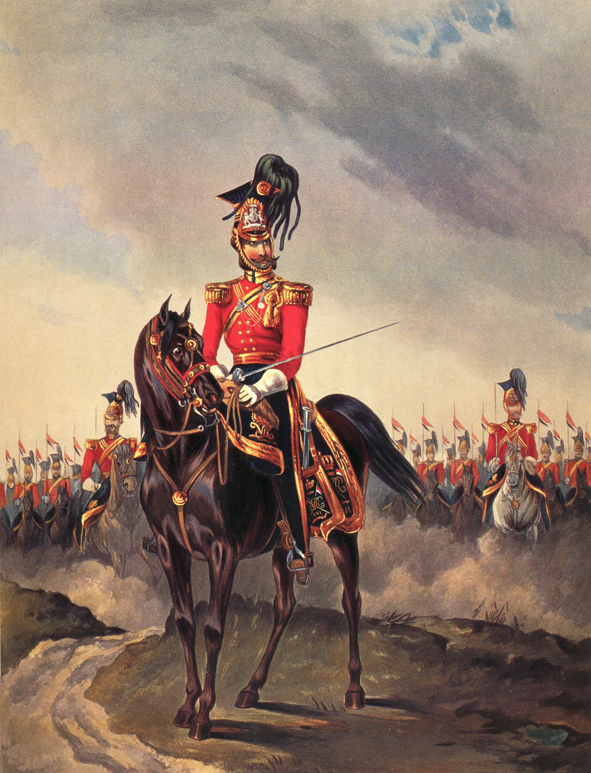 16th Lancers: Battle of Aliwal on 28th January 1846 in the First Sikh War: print by Ackermann