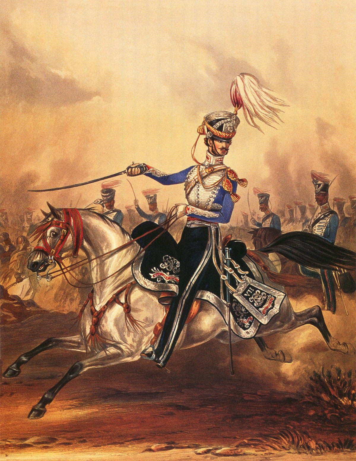 7th Bengal Light Cavalry: Battle of Moodkee on 18th December 1845 during the First Sikh War: picture by Ackermann