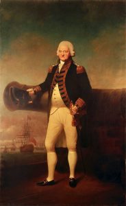 Commodore Sir Peter Parker RN commander of the Royal Navy Squadron at the Battle of Sullivan's Island on 28th June 1776 during the American Revolutionary War