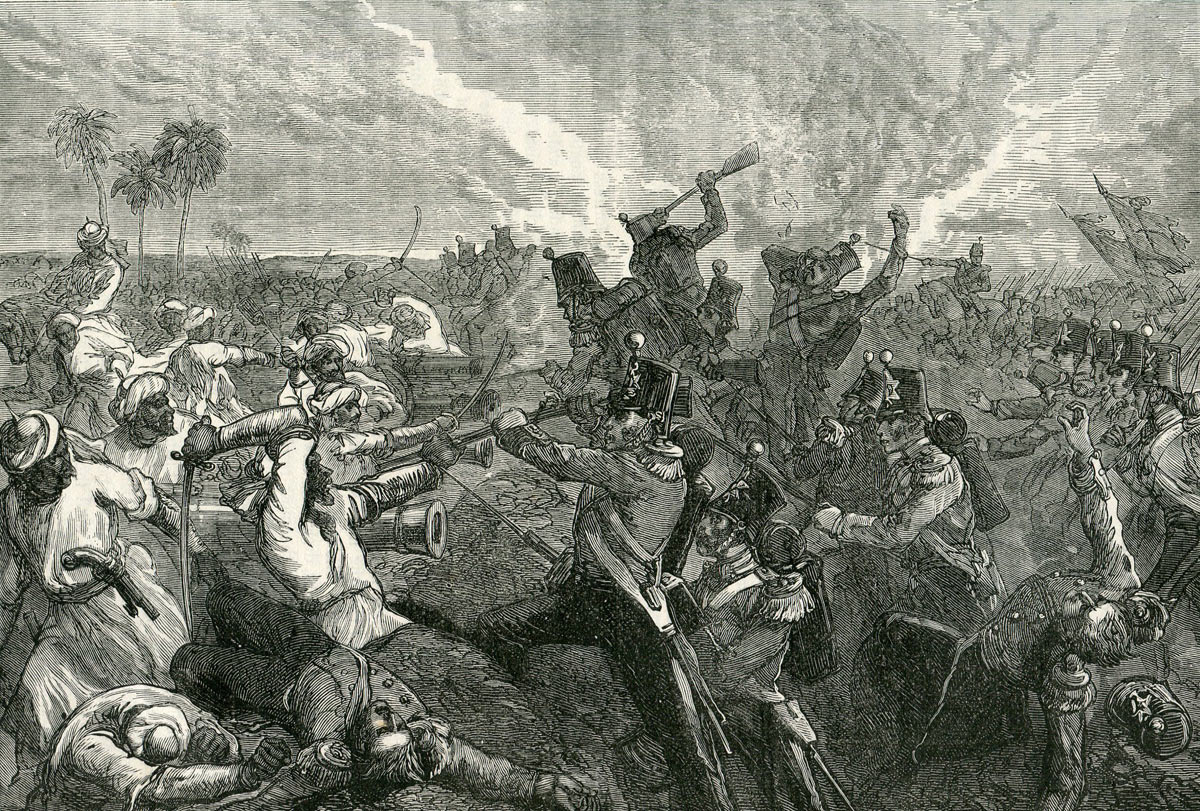 Battle of Ferozeshah on 22nd December 1845 during the First Sikh War