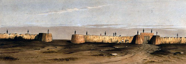 The Jellalabad gate and defences after the earthquake: Siege of Jellalabad from 12th November 1841 to 13th April 1842 during the First Afghan War