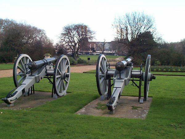 Sikh guns captured at the Battle of Chillianwallah on 13th January 1849 during the Second Sikh War and now in Chelsea Hospital in London