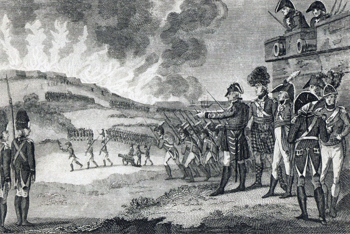 The British Sortie on 26th November 1781: the Great Siege of Gibraltar from 1779 to 1783 during the American Revolutionary War: a comtemporary illustration