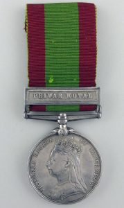 Second Afghan War medal with clasp for the Battle of Peiwar Kotal on 2nd December 1878 in the Second Afghan War