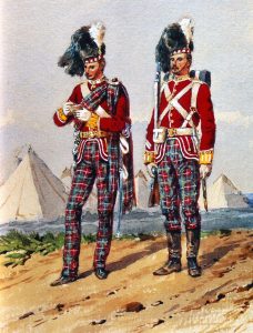 72nd Highlanders the Duke of Albany's Own in Home Service Dress: Battle of Peiwar Kotal on 2nd December 1878 in the Second Afghan War: picture by Orlando Norie