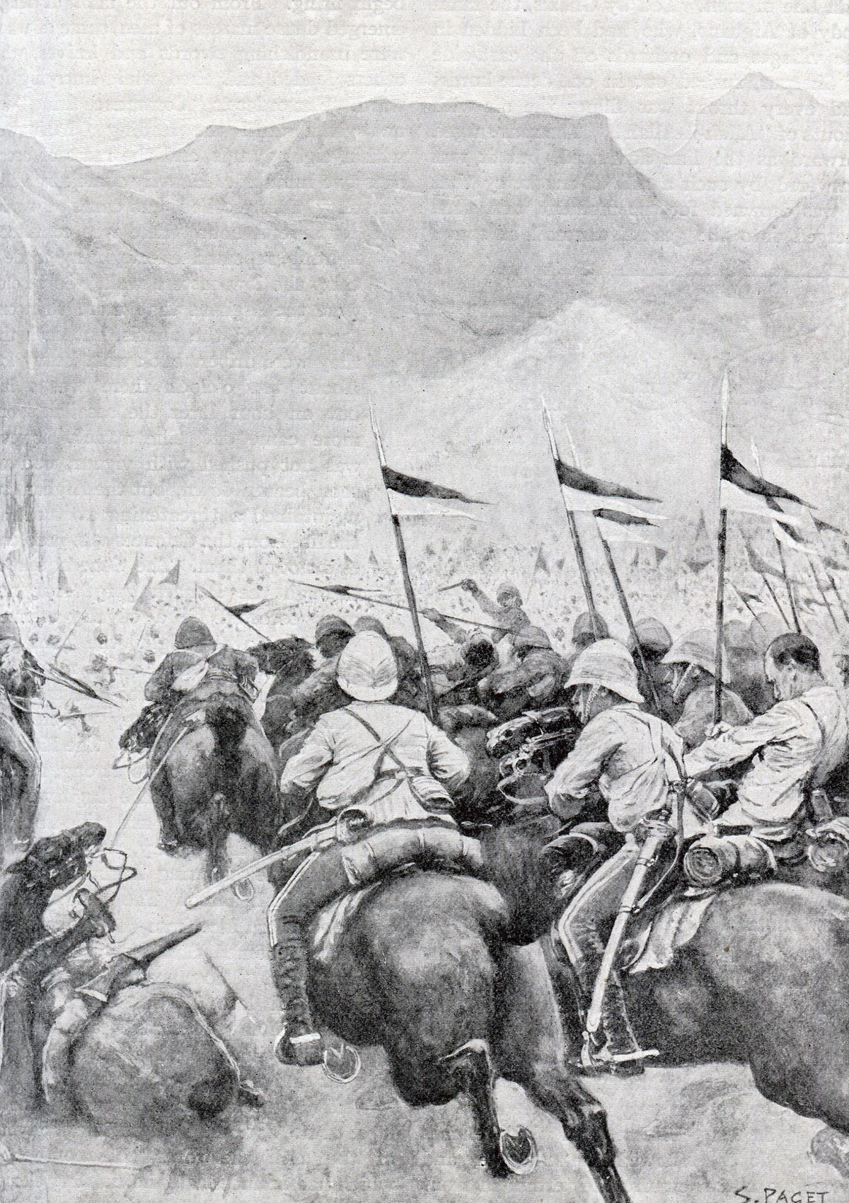 9th Lancers attacking at the Battle of Kabul December 1879 in the Second Afghan War: picture by S. Paget