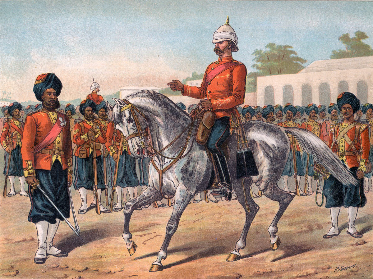 Bengal Native Infantry: Battle of Ahmed Khel on 19th April 1880 in the Second Afghan War: picture by Richard Simkin