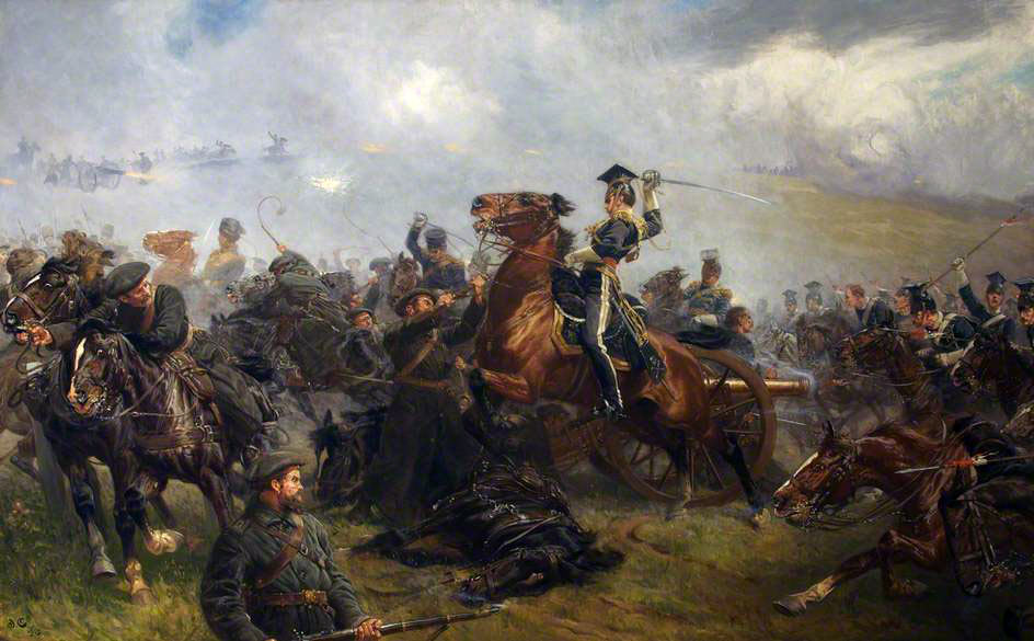 Captain Godfrey Morgan of 17th Lancers on 'Sir Briggs' in the Charge of the Light Brigade at the Battle of Balaclava on 25th October 1854 in the Crimean War