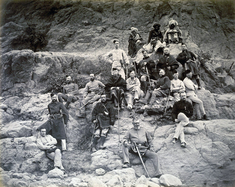 Officers of the 51st King's Own Yorkshire Light Infantry after the Battle of Ali Masjid on 21st November 1878 in the Second Afghan War