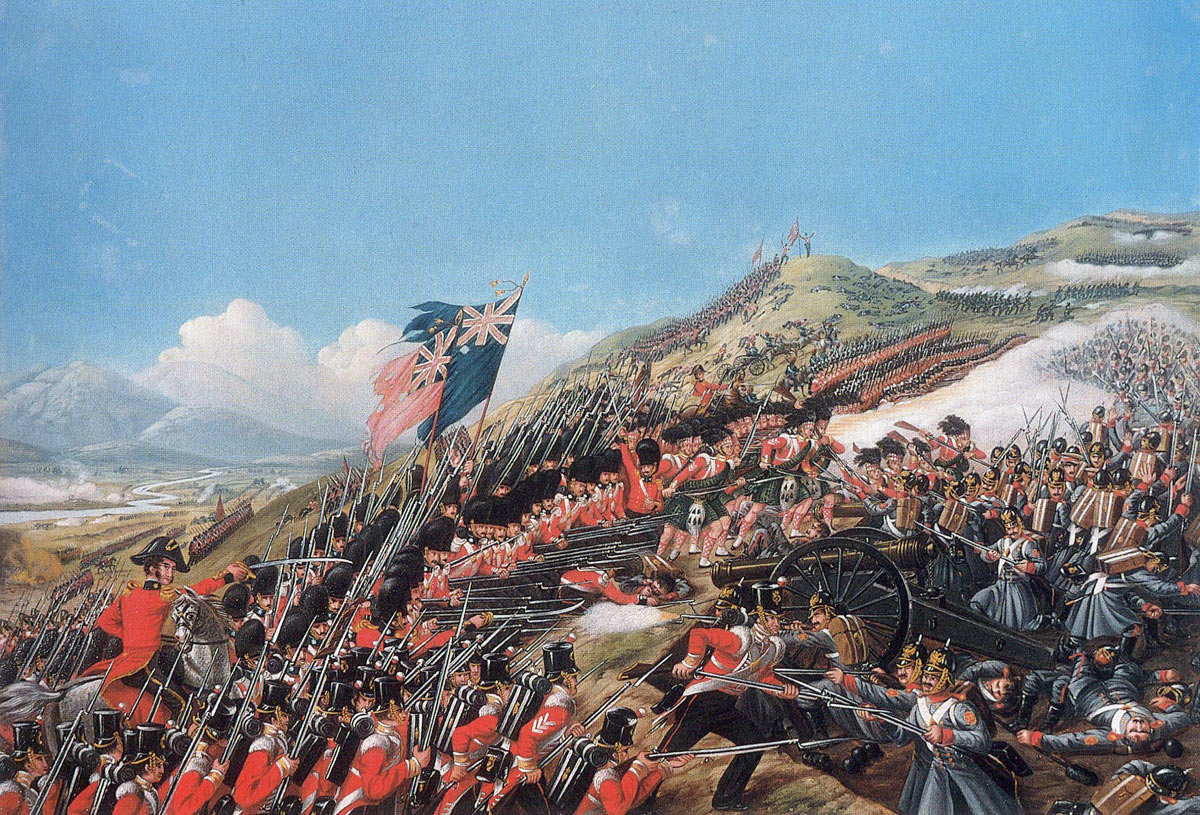 The attack by the British infantry at the Battle of the Alma on 20th September 1854 during the Crimean War