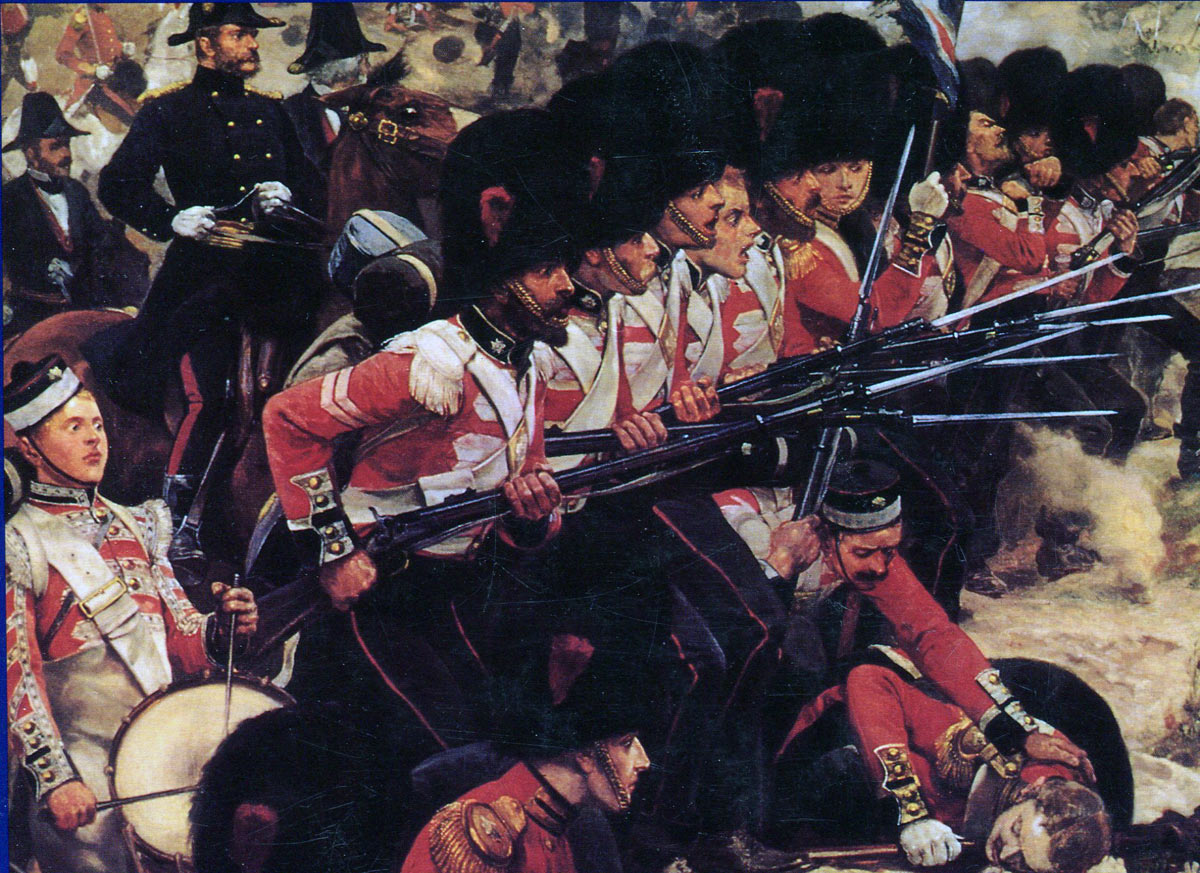 The Coldstream Guards at the Battle of the Alma on 20th September 1854 during the Crimean War: picture by Richard Caton Woodville