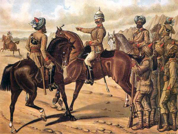Queen's Own Corps of Guides: Battle of Futtehabad on 2nd April 1879 in the Second Afghan War: picture by Richard Simkin