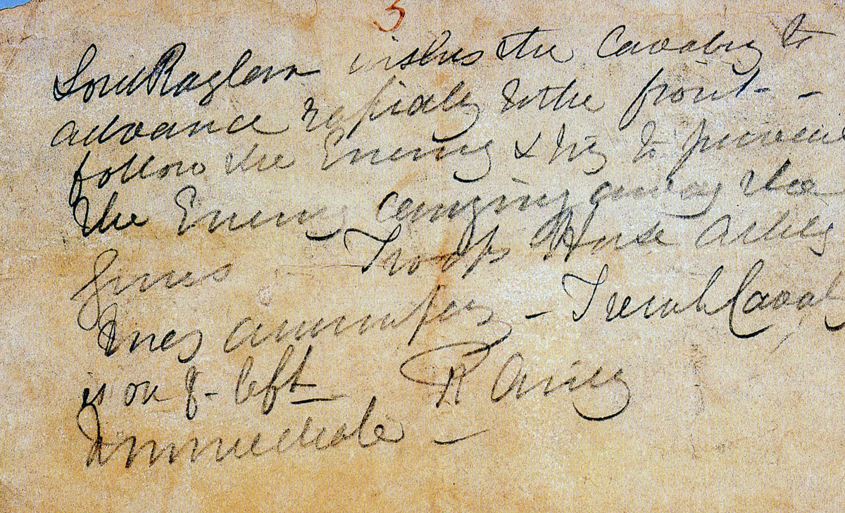 The order written by General Airey that launched the Charge of the Light Brigade at the Battle of Balaclava on 25th October 1854 in the Crimean War