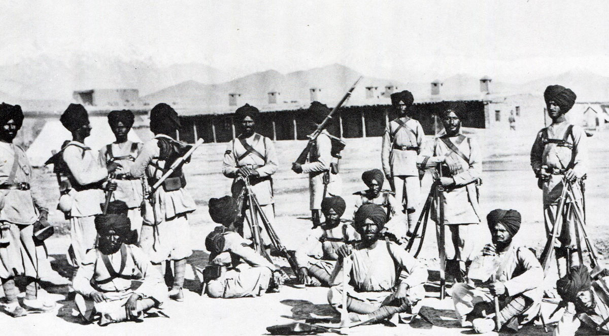 Soldiers from the 23rd Pioneers holding the Indian Order of Merit: Battle of Peiwar Kotal on 2nd December 1878 in the Second Afghan War