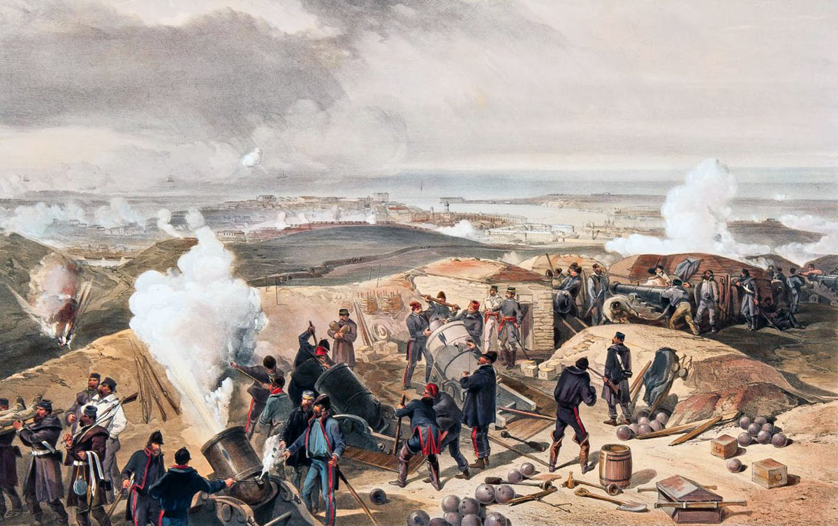 A Hot Day in the British Batteries: Siege of Sevastopol September 1854 to September 1855: picture by William Simpson