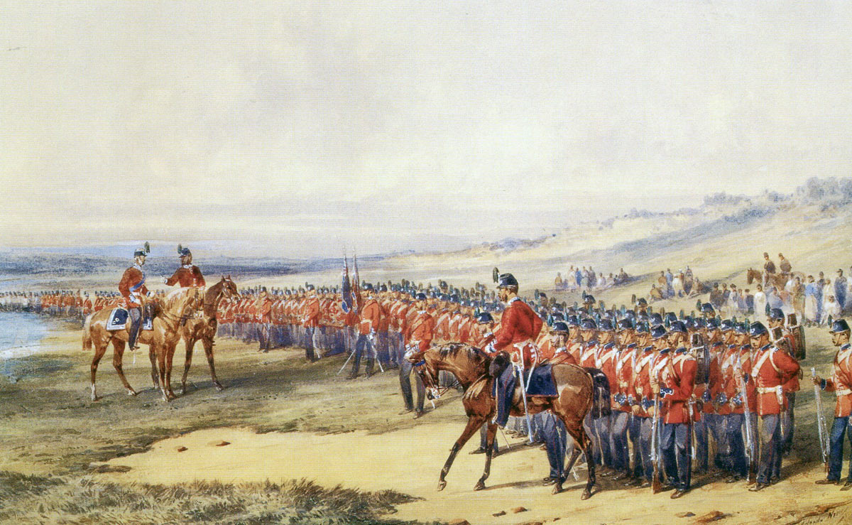 51st King's Own Yorkshire Light Infantry in England, before leaving for India: Battle of Ali Masjid on 21st November 1878 in the Second Afghan War: picture by Orlando Norie