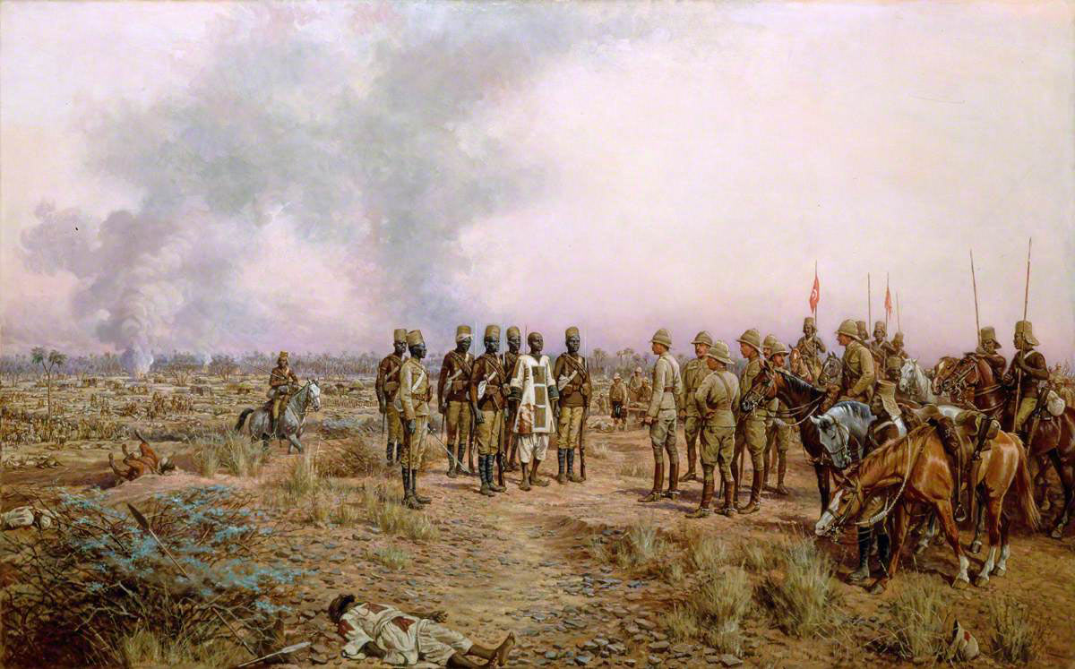 The Emir Mahmud brought prisoner to General Kitchener, after the Battle of Atbara on 8th April 1898 in the Sudanese War