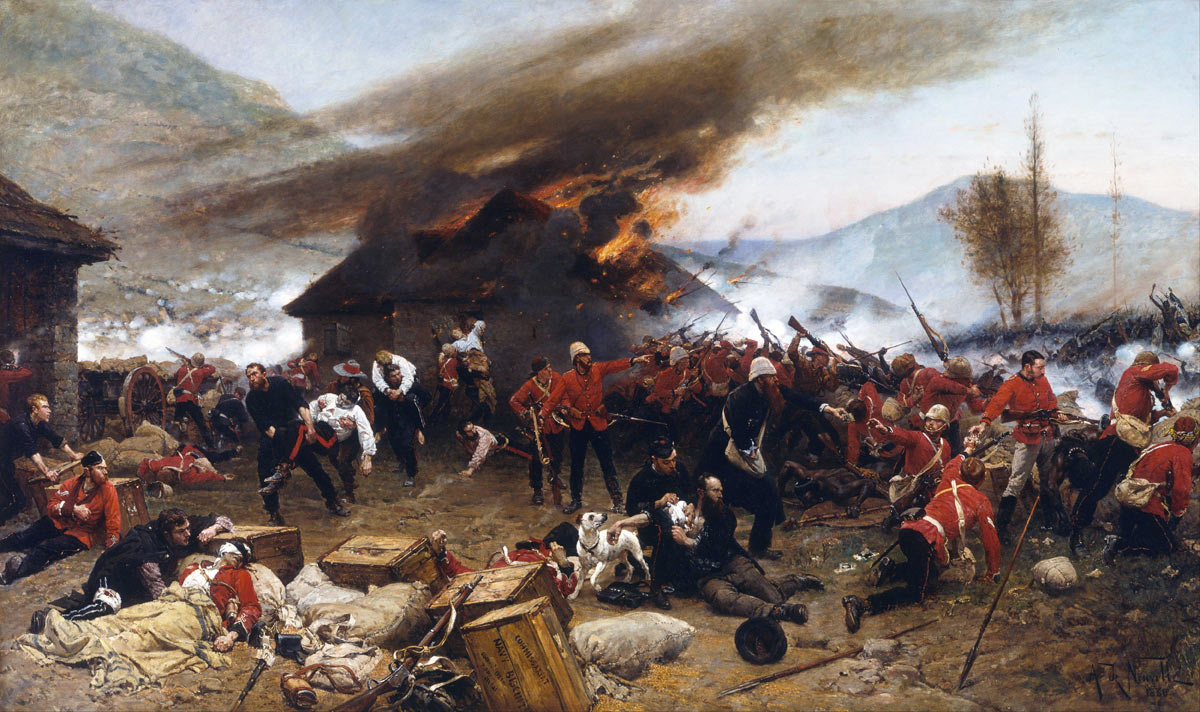The Defence of Rorke's Drift on 22nd January 1879 in the Zulu War: picture by Alphonse de Neuville