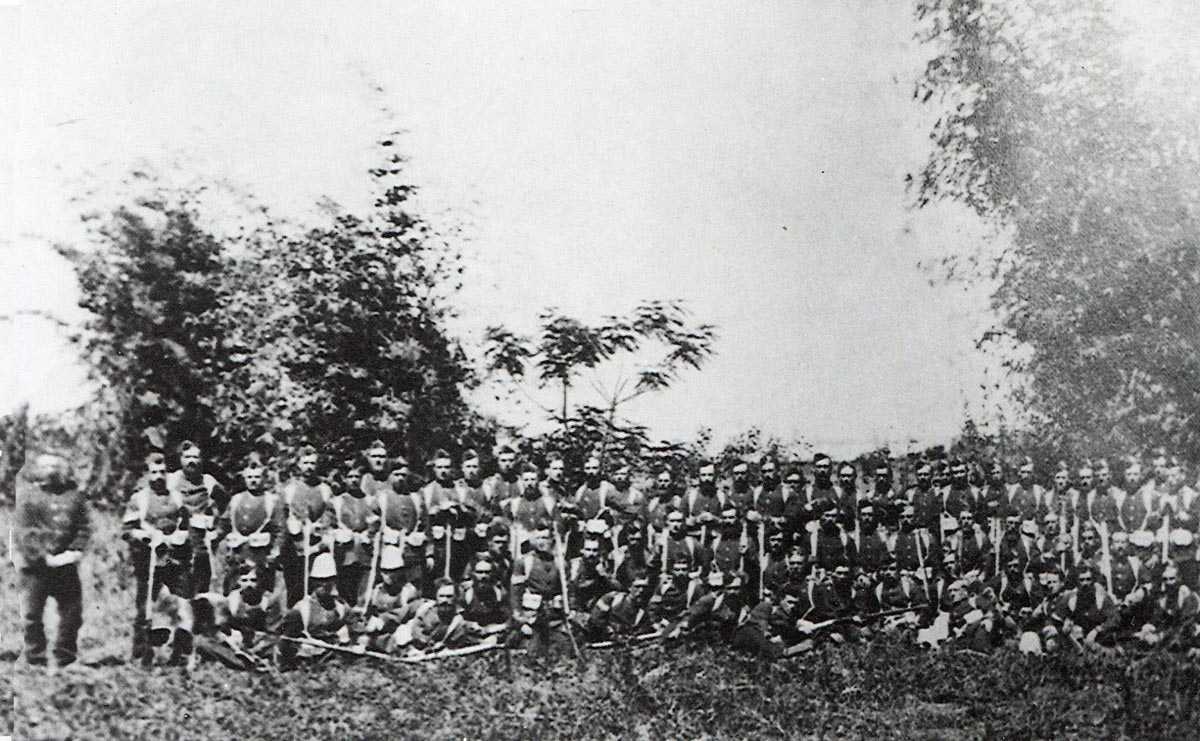 B Company, 2nd Battalion, 24th Regiment, the garrison of Rorke's Drift Mission at the Battle of Rorke's Drift on 22nd January 1879 in the Zulu War